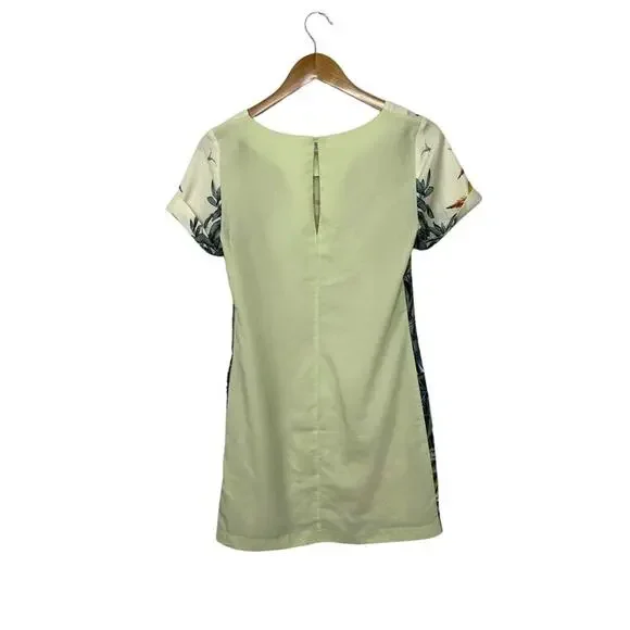 H&M Conscience Line Tropical Bird Toucan Mini Dress Recycled SZ 4 - Picture 5 of 6